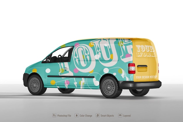 Van mockup on white background