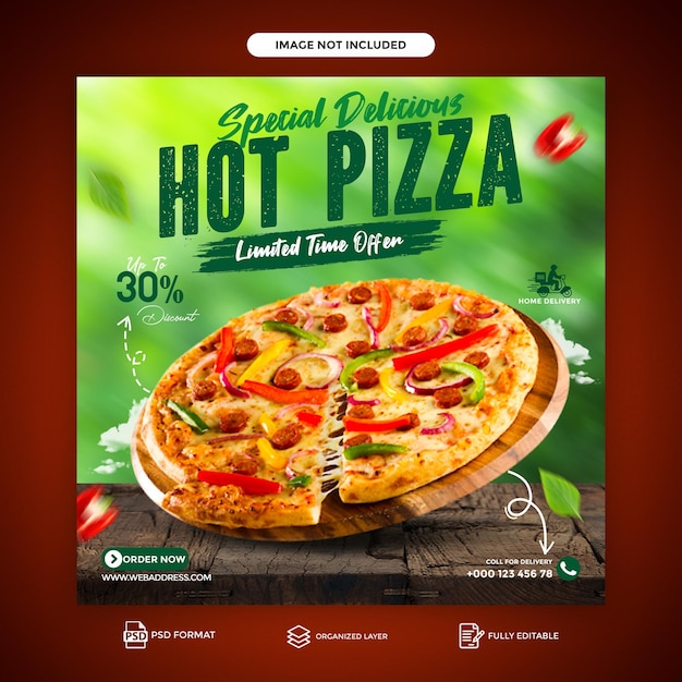 Vandaag speciale Food social media banner en instagram post template design psd