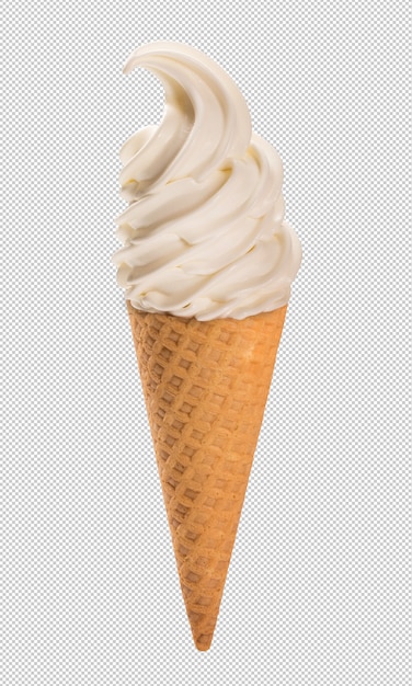 PSD vanilla ice cream in the crunchy cone