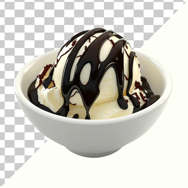 Vanilla Ice Cream with Chocolate Sauce