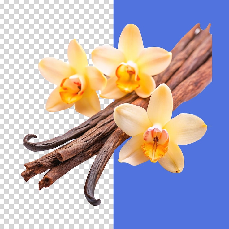 PSD 透明な背景に孤立した花のバニラ棒