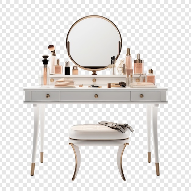 PSD vanity table isolated on transparent background