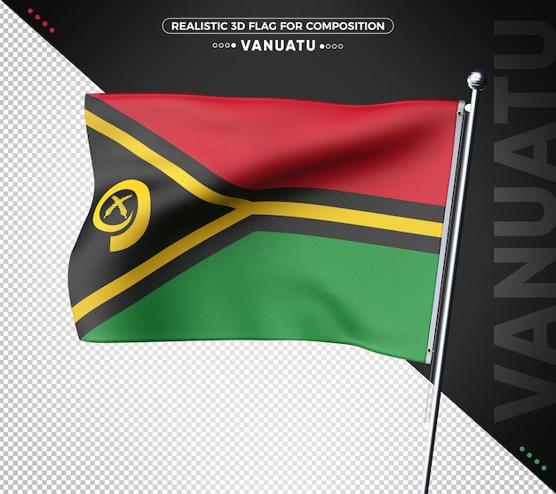 Vanuatu 3d-vlag met realistische textuur geïsoleerd