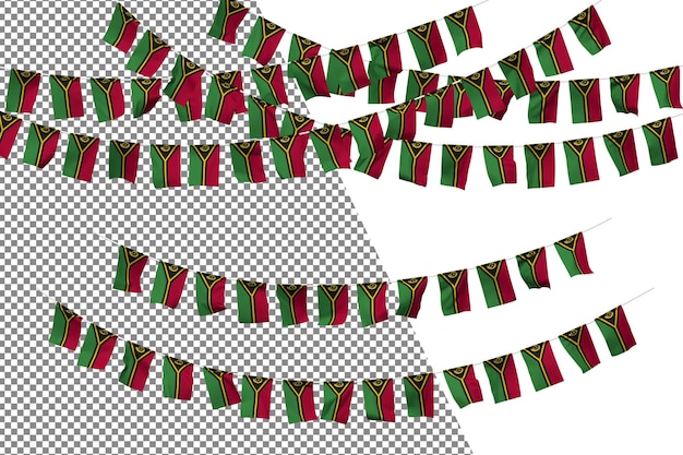 PSD vanuatu flag bunting rope decoration set small flag celebration 3d rendering