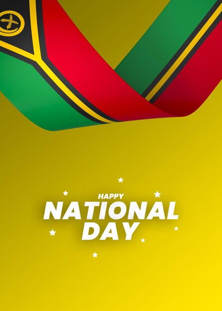 PSD vanuatu flag element design national independence day banner ribbon psd
