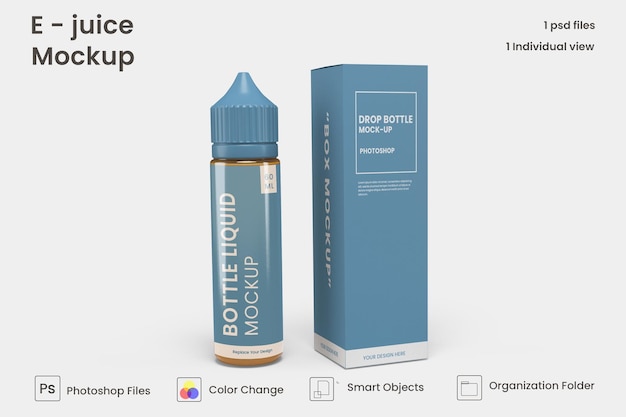 Vape liquid bottle mockup design isolated premium psd