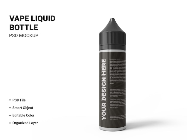 PSD vape liquido bottiglia mockup design isolato