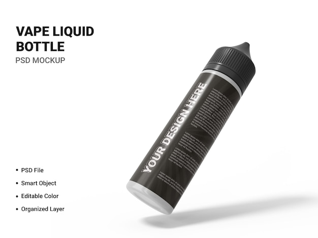 Vape liquid bottle mockup design isolated