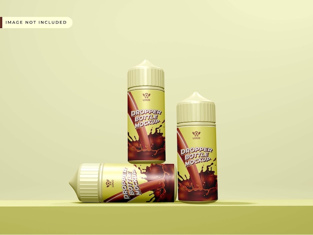 Vape liquid plastic bottle mockup