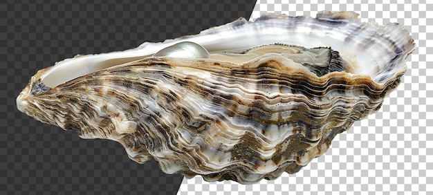 Variegated texture of a natural oyster shell on transparent background stock png