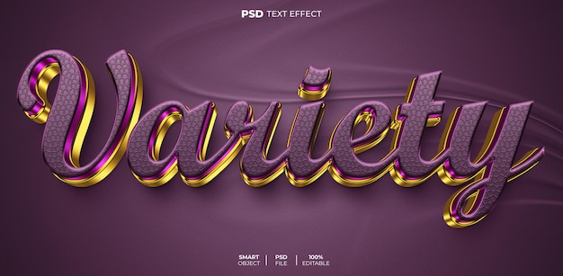 PSD variety 3d editable text effect