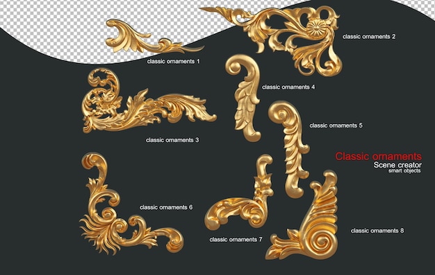 PSD variety of classic ornaments