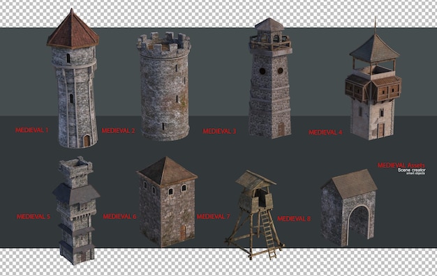 A variety of medieval assets.