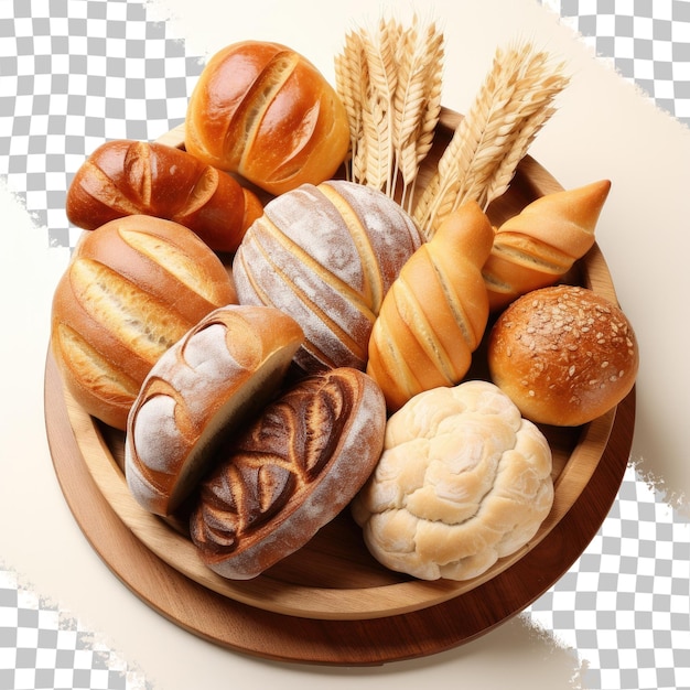 PSD Разнообразие вариантов хлеба прозрачный фон