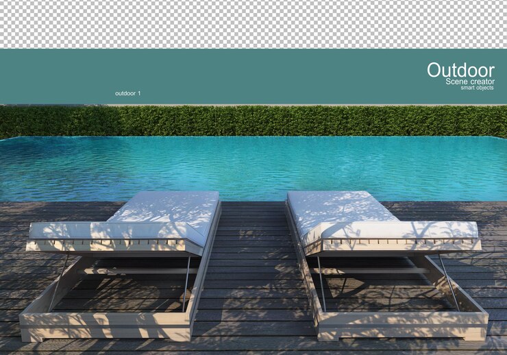 PSD variety of outdoor furniture