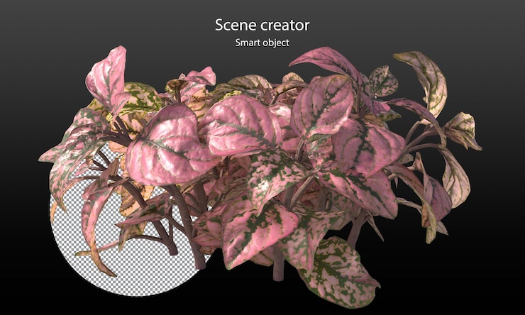 PSD variety of small plants isolated small plants clipping path