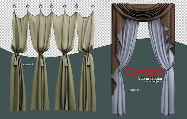 PSD a variety of style classic curtains