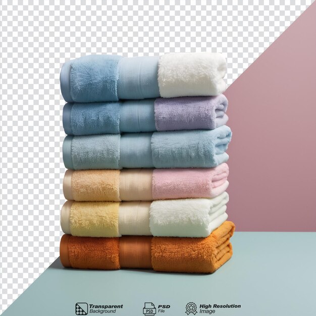 PSD variety of terry bath towels isolated