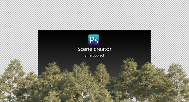 PSD variety of trees rendering isolated