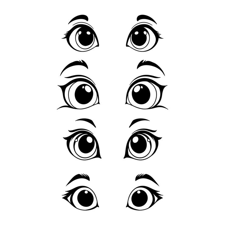 PSD various cartoon eyes with different expressions