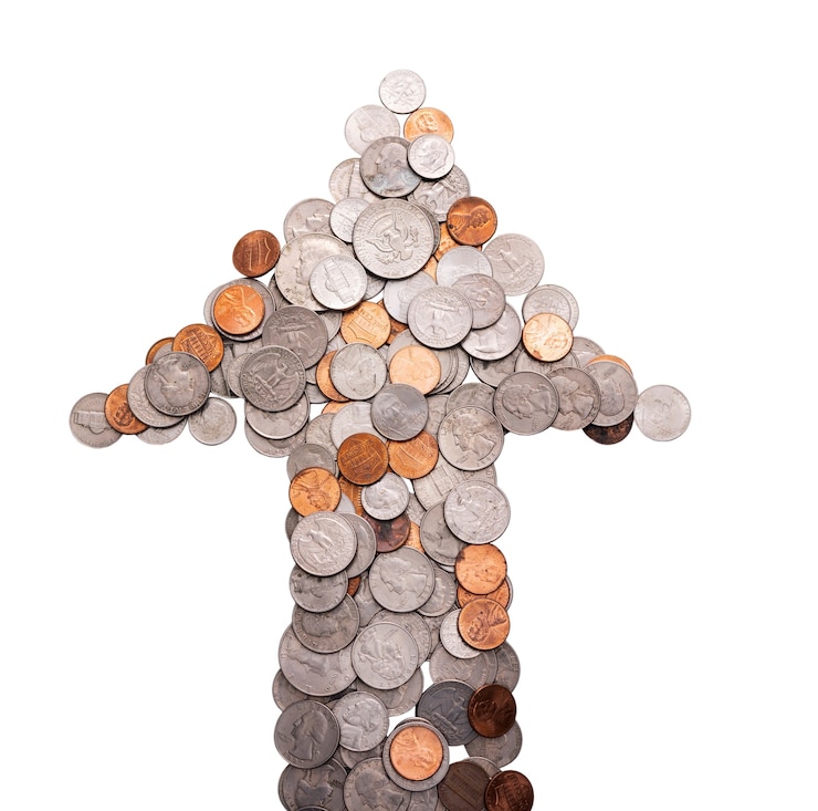 PSD various coins isolated