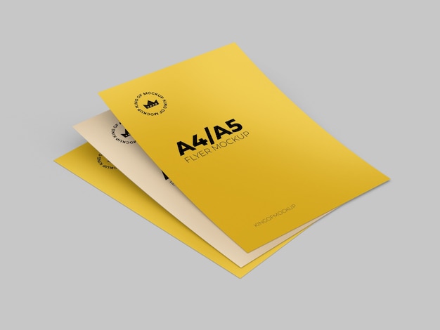 Various flyer mockup letterhead isolated