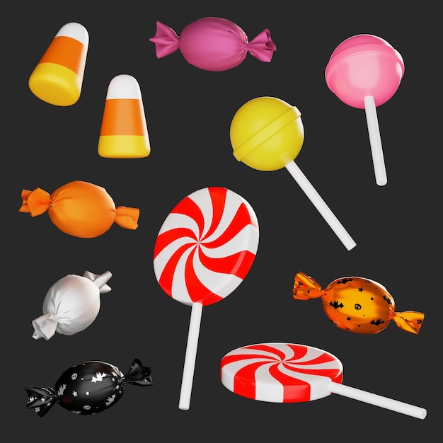 ハロウィーンのキャンディー 3D画像