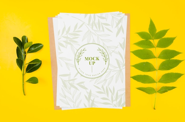 PSD varie foglie botaniche mock-up