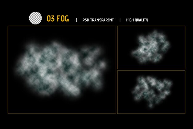 Various shapes of fog smoke transparent collection