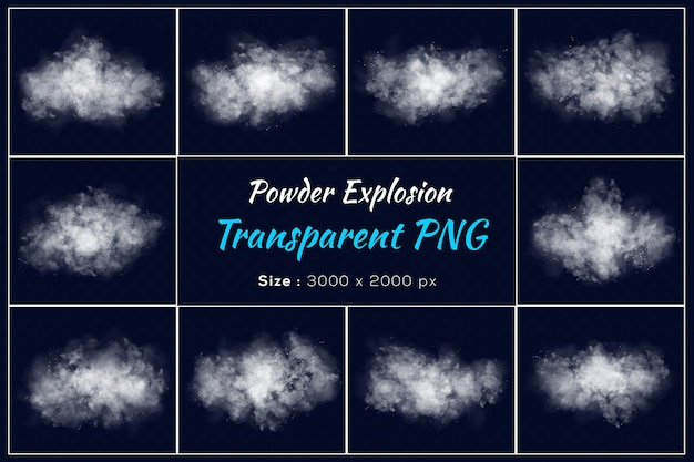 Различные формы прозрачной коллекции дыма взрыва порошка