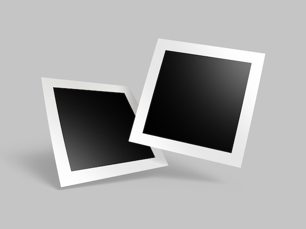 Various square paper frame photo mockup