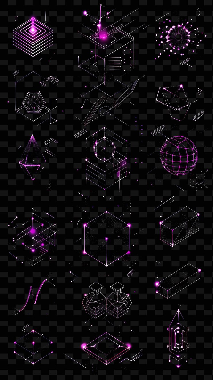 PSD various trading pairs icons with shimmering effect in 8 bit set png iconic y2k shape art decorative