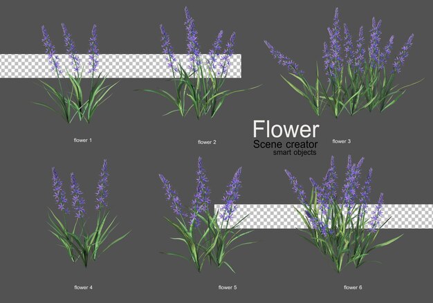 PSD さまざまな種類の花さまざまなスタイル