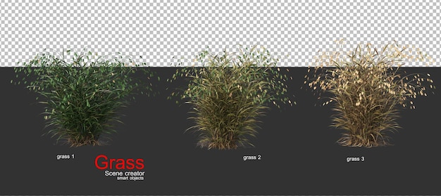 PSD さまざまな種類の草