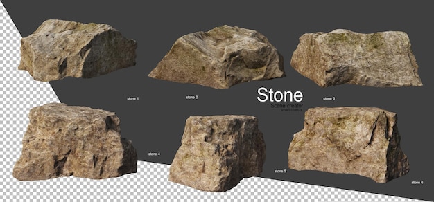 PSD various types of stones