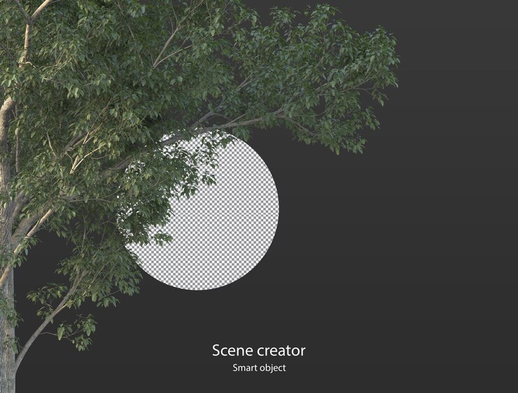 PSD various types of tree plants bushes shrub and and small plants isolated rendering