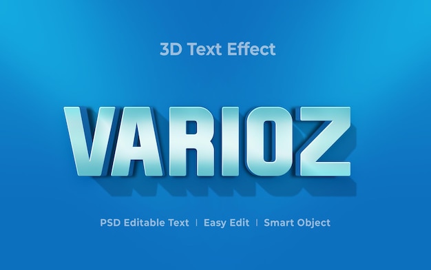 Varioz 3d-tekststijleffectmodelsjabloon premium