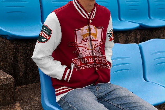 Varsity jacket mockup design