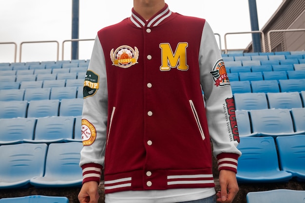 PSD varsity jacket mockup design