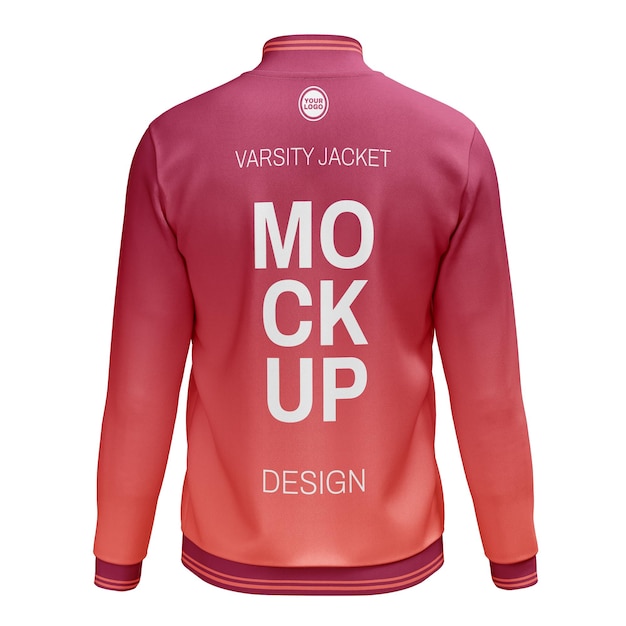 Varsity Jacket z przyciskami Mockup z tyłu