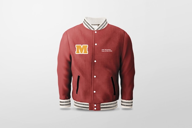 Varsity jas met letter M aan de voorzijde