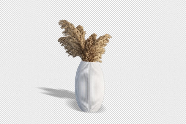 PSD vase of flowers in 3d rendering