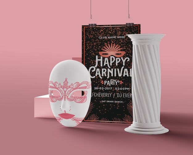 PSD vase and mask for carnival mock-up