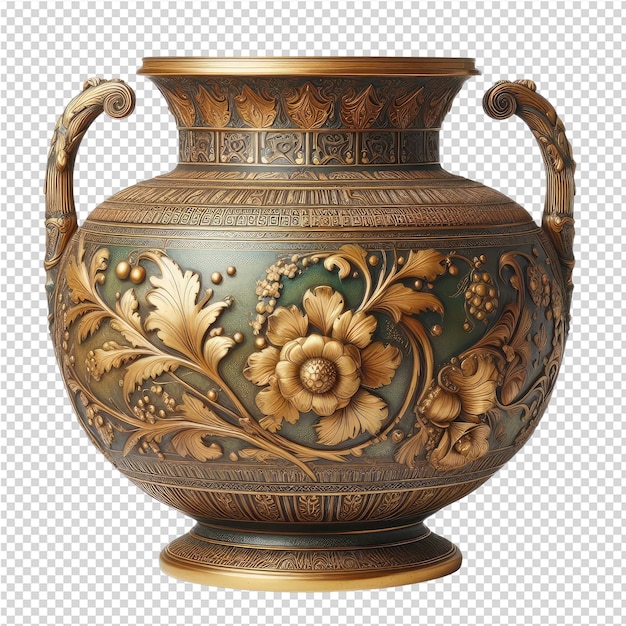 PSD a vase with a flower design on it is shown