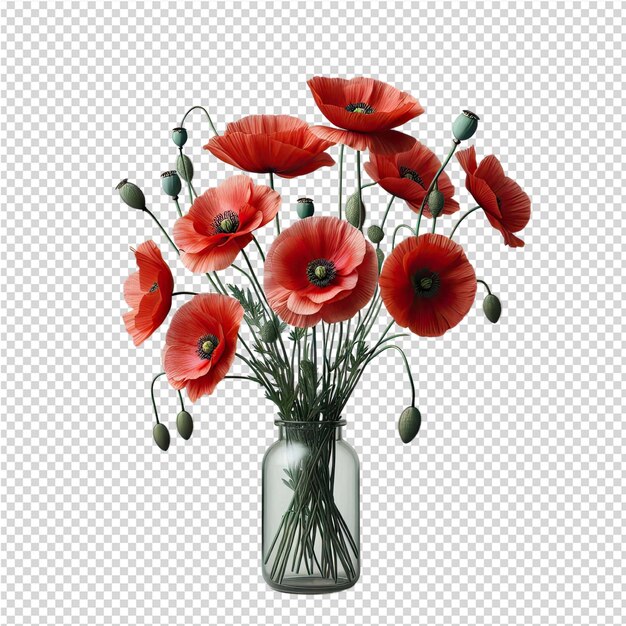 PSD a vase with flowers and a picture of a vase with the words poppies on it