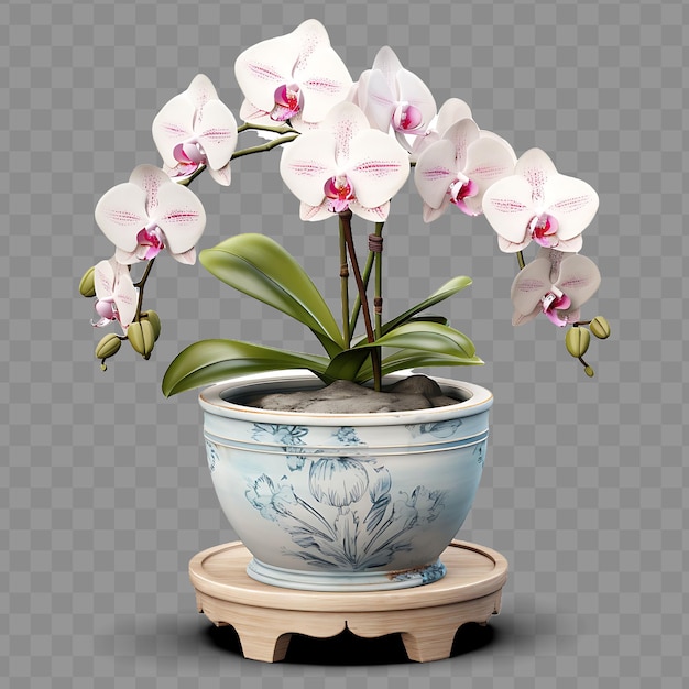 PSD a vase with a plant in it that says  orchid