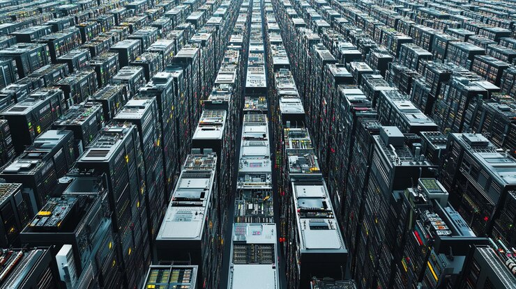 PSD vast server farm rows of data storage units