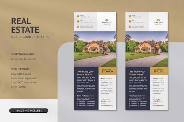 Vastgoed Rollup Banner PSD-sjablonen