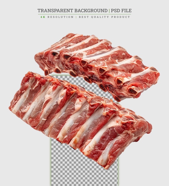 PSD veal raw ribs