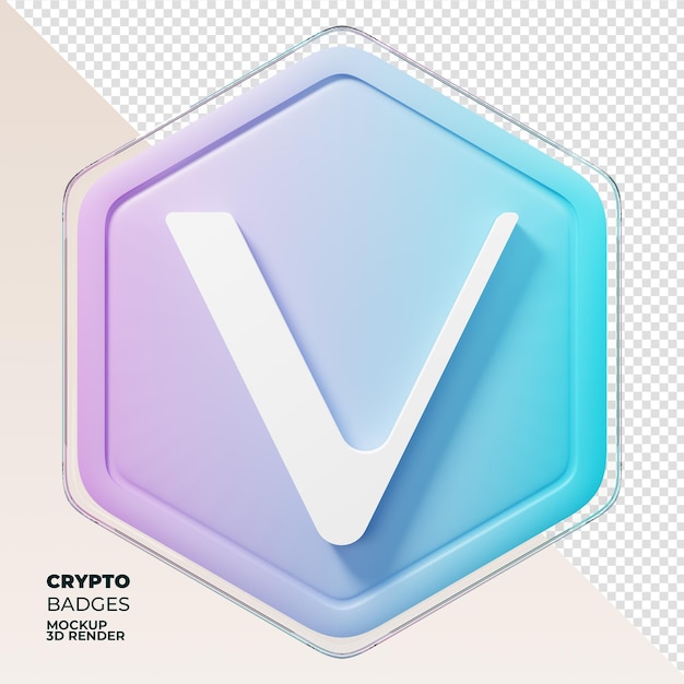 Moneta di rendering 3d vechain vet badge